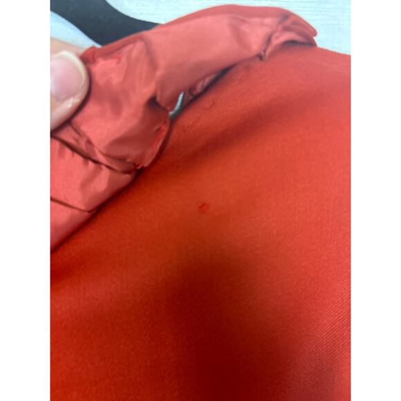 Badgley Mischka Women’s 8 Dark Orange Wool Lined Mini Cocktail Dress - Picture 6 of 7